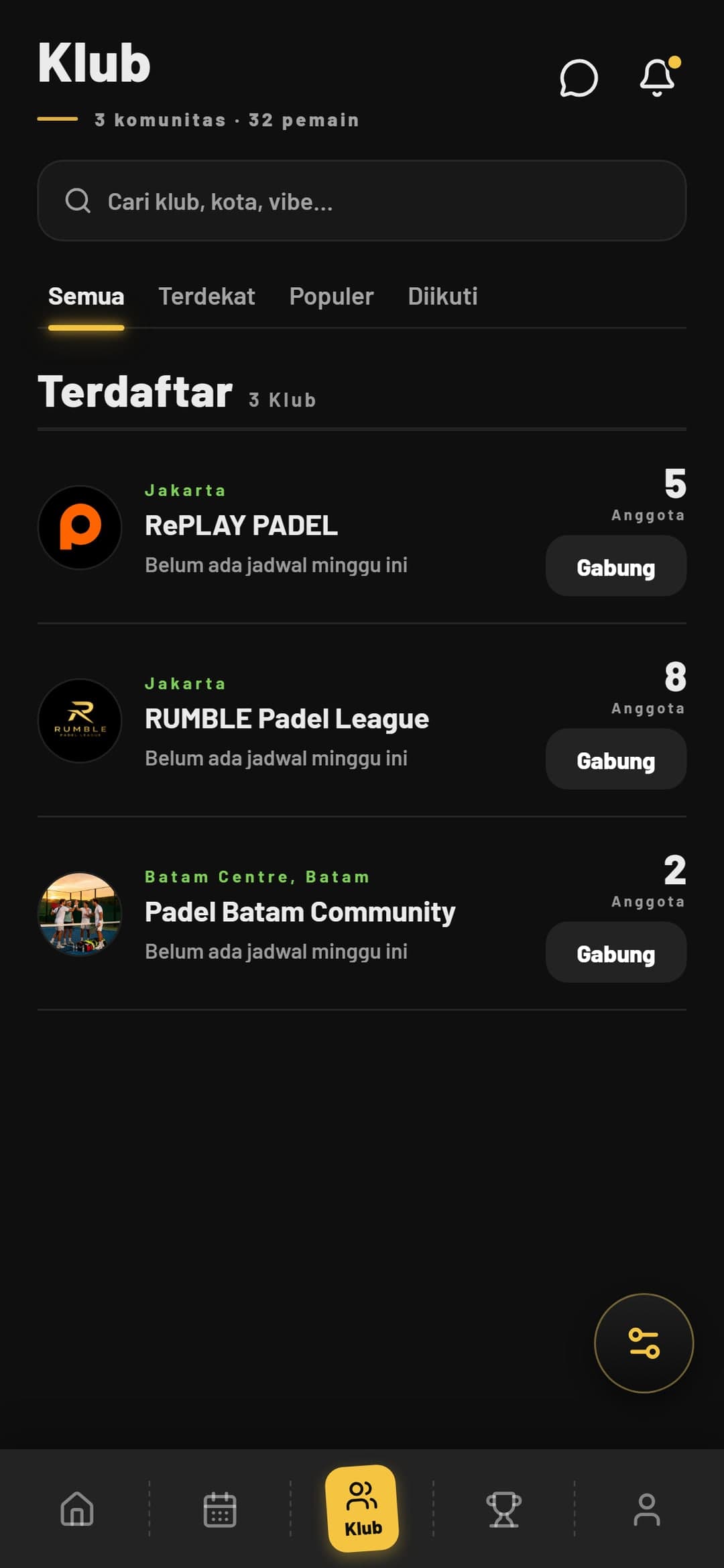 Rumble — layar 3